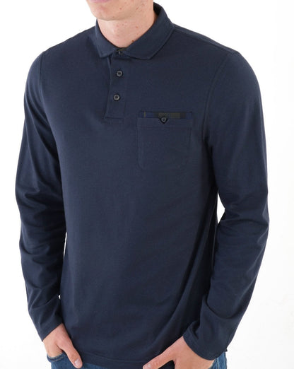 Barbour Corpatch Langarm-Poloshirt, Marineblau