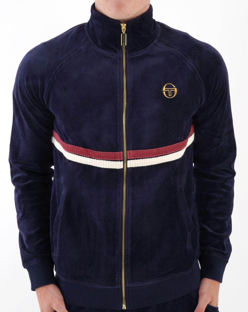 Sergio Tacchini Dallas Velours-Trainingsoberteil Marineblau