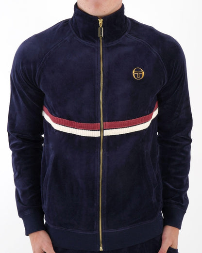 Sergio Tacchini Dallas Velours-Trainingsoberteil Marineblau