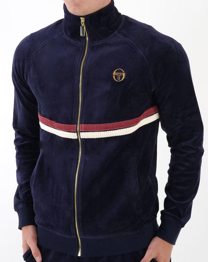Sergio Tacchini Dallas Velours-Trainingsoberteil Marineblau