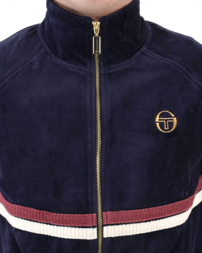 Sergio Tacchini Dallas Velours-Trainingsoberteil Marineblau