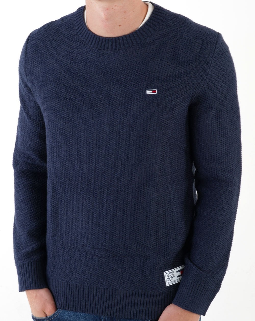 Tommy Jeans Textured Knit Jumper Navy