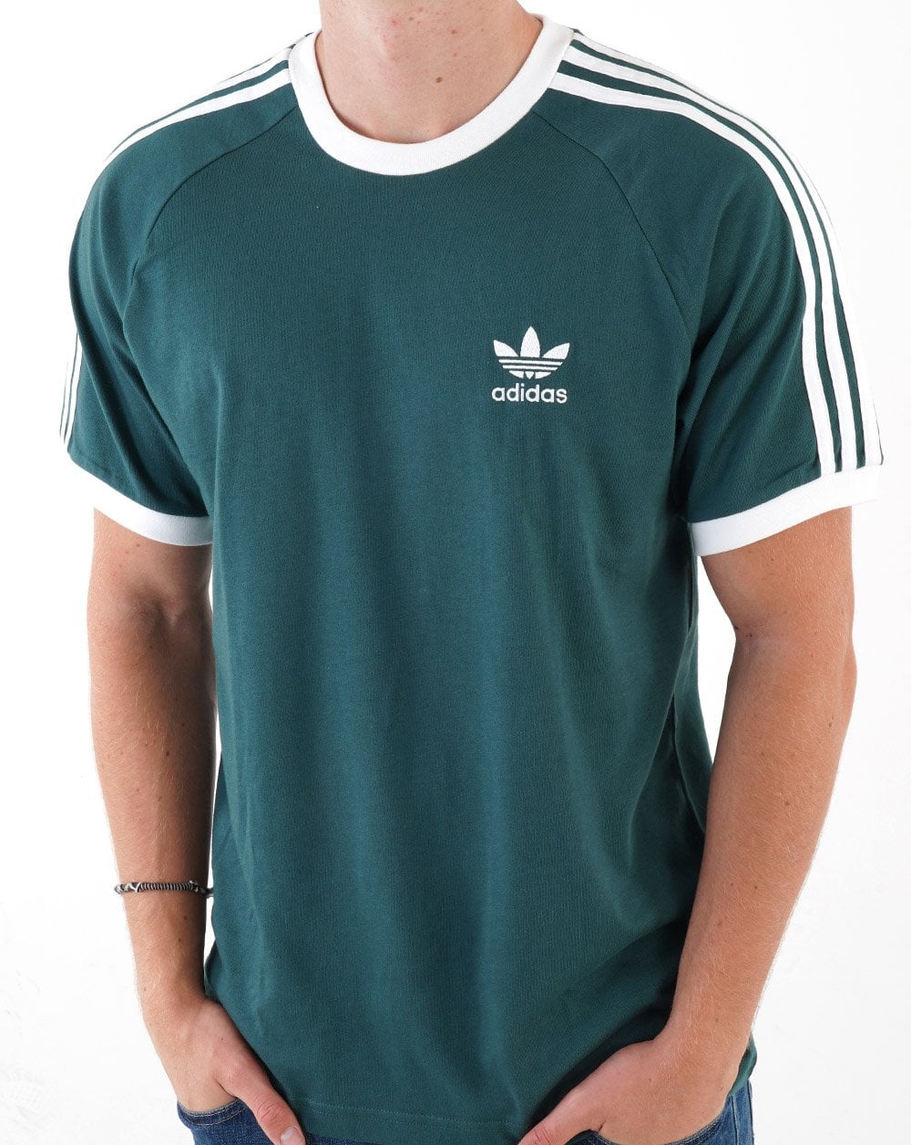 Adidas Originals 3-Streifen-T-Shirt Mineralgrün