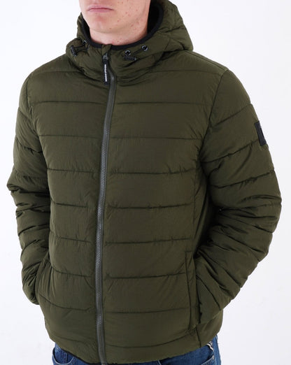 Weekend Offender La Guardia Wattierte Jacke Dunkelgrün