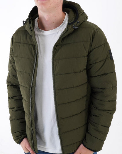Weekend Offender La Guardia Wattierte Jacke Dunkelgrün