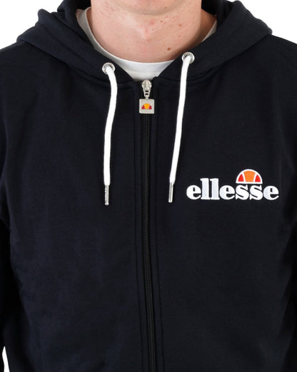 Ellesse – Kapuzenjacke mit durchgehendem Reißverschluss in Schwarz