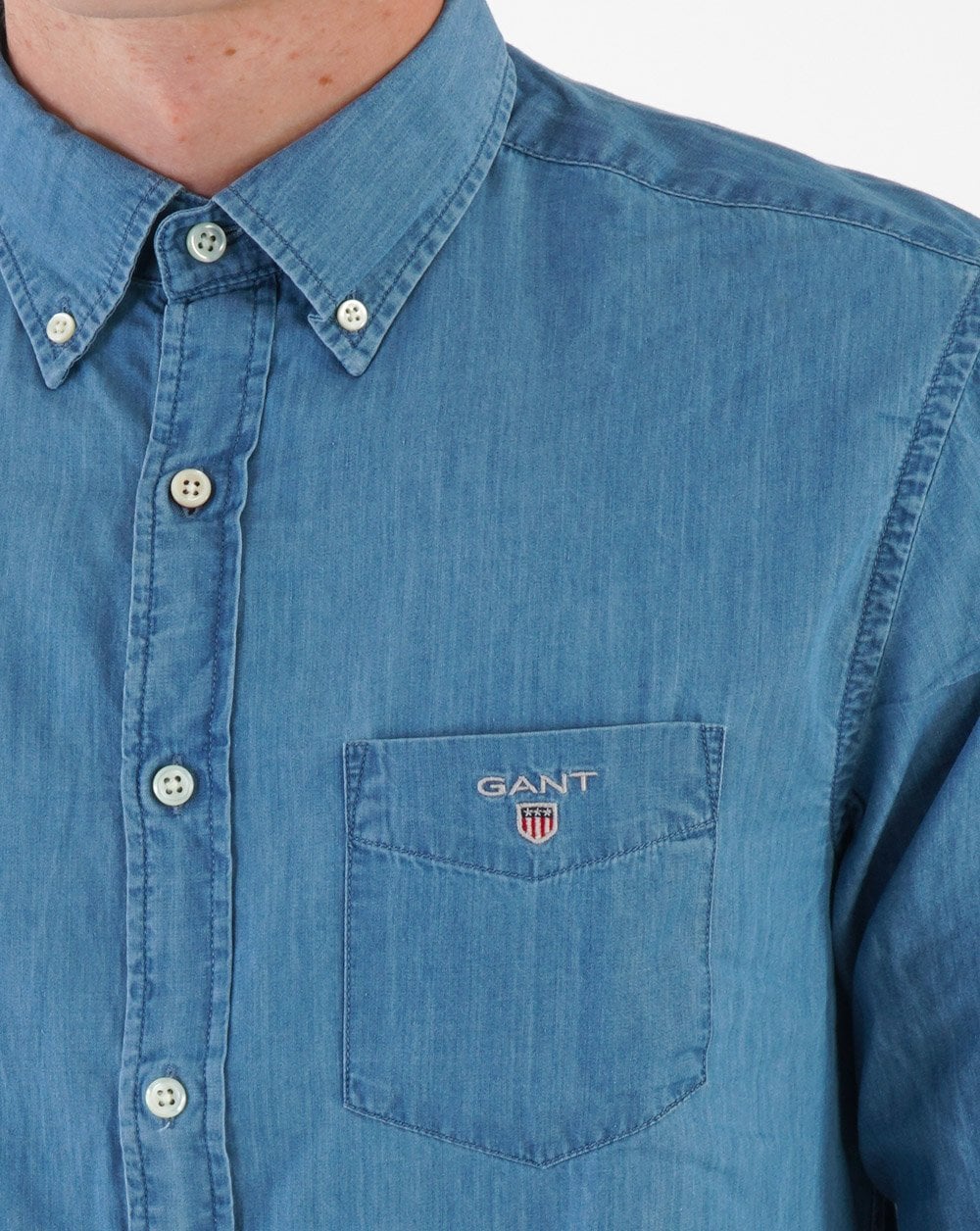 Gant Indigo Hemd Hellblau