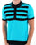 Ska & Soul 'Hall' Stripe Waffle Knit Polo Turquoise