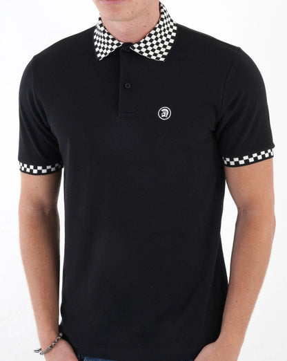 Trojan Mono Trim Piqué Polo Schwarz