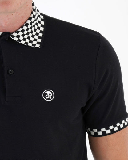 Trojan Mono Trim Piqué Polo Schwarz