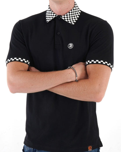 Trojan Mono Trim Piqué Polo Schwarz