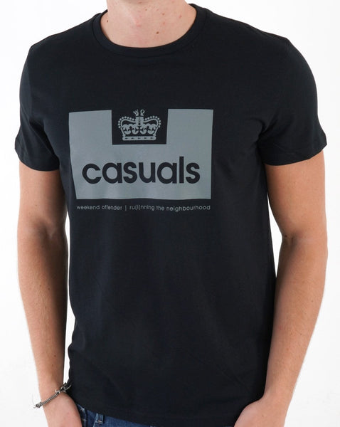 Weekend Offender Casuals T Shirt Black/Grey