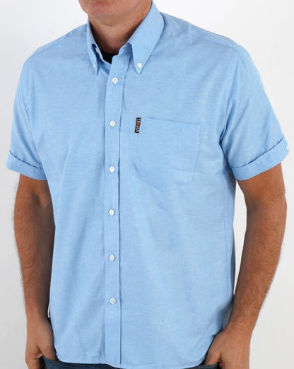 Trojan Classic Oxford Kurzarmhemd Himmelblau