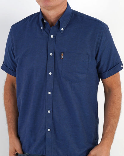 Trojan Classic Oxford Kurzarmhemd, Marineblau