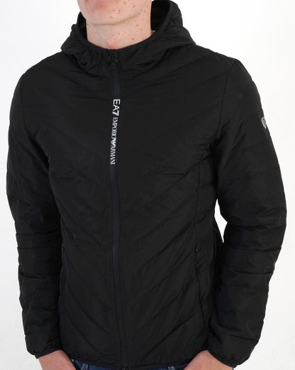 EA7 Fundamental Sporty Packable Pufferjacke Schwarz