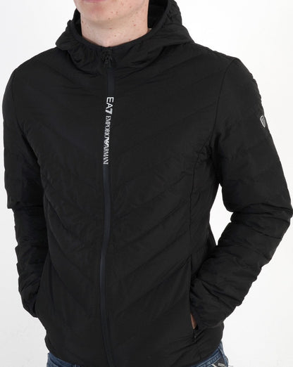 EA7 Fundamental Sporty Packable Pufferjacke Schwarz