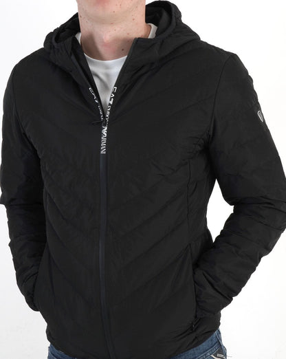 EA7 Fundamental Sporty Packable Pufferjacke Schwarz