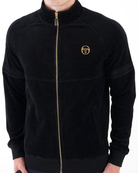 Sergio Tacchini Orion Rib Velour Track Top Black