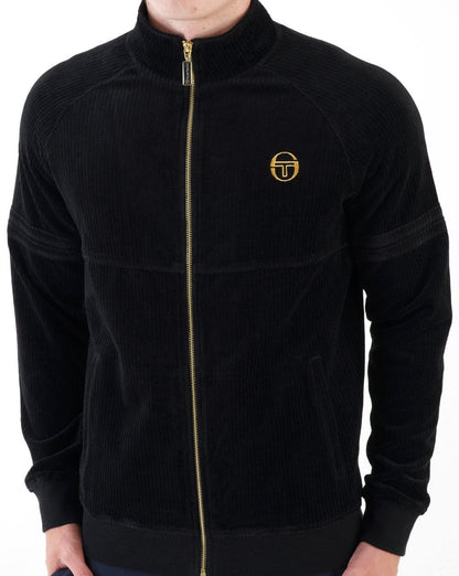 Sergio Tacchini Orion Trainingsjacke aus Rippstrick in Schwarz