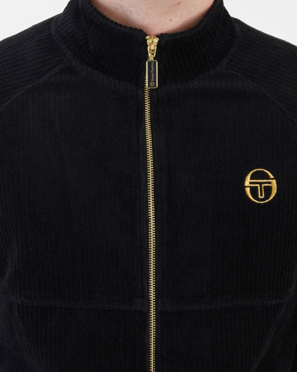 Sergio Tacchini Orion Trainingsjacke aus Rippstrick in Schwarz