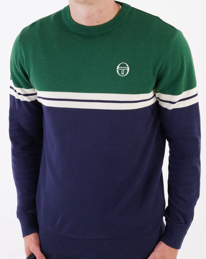 Sergio Tacchini Rundhalsstrick Marineblau - Grün