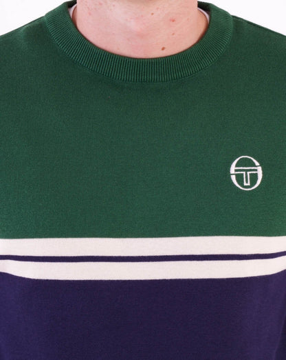 Sergio Tacchini Rundhalsstrick Marineblau - Grün