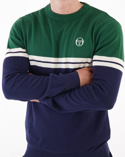 Sergio Tacchini Rundhalsstrick Marineblau - Grün