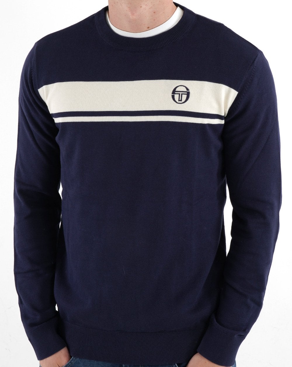 Sergio Tacchini Masters Strickpullover Marineblau/Weiß