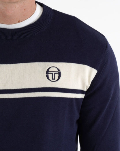 Sergio Tacchini Masters Strickpullover Marineblau/Weiß