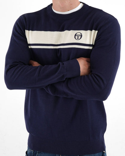 Sergio Tacchini Masters Strickpullover Marineblau/Weiß