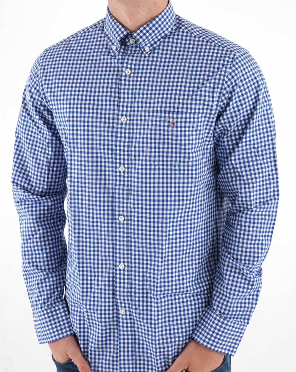 Gant Broadcloth Gingham Hemd College Blau