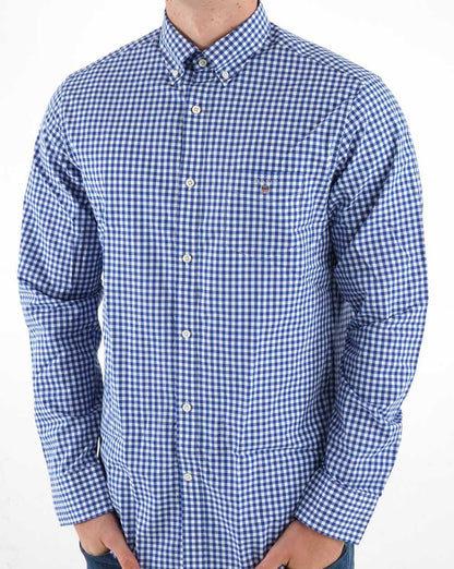 Gant Broadcloth Gingham Hemd College Blau