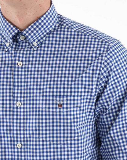 Gant Broadcloth Gingham Hemd College Blau