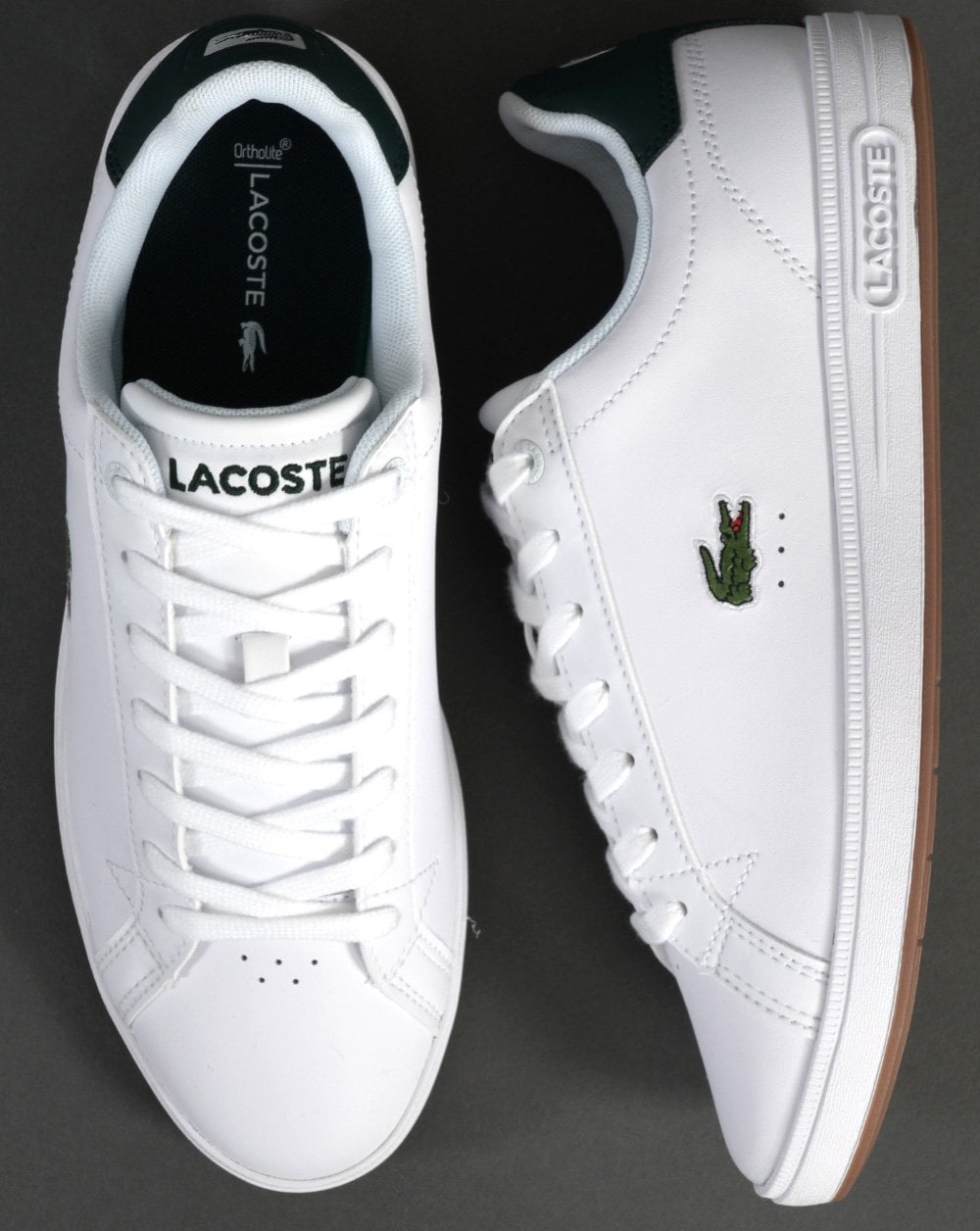 Lacoste Graduate Pro Ledersneaker Weiß/Dunkelgrün