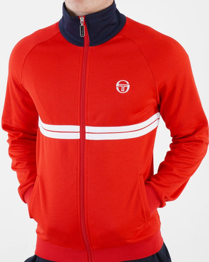 Sergio Tacchini Dallas Track Top Dunkelrot/Marineblau/Weiß
