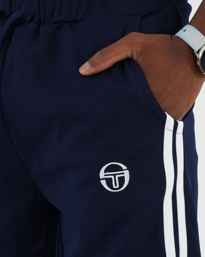 Sergio Tacchini – Trainingshose mit 2 Streifen, Marineblau/Weiß