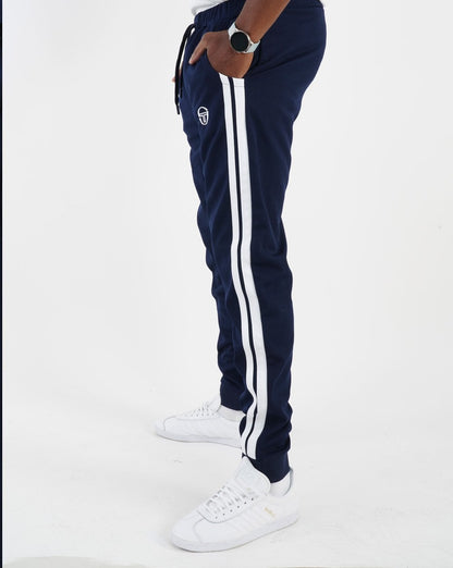 Sergio Tacchini – Trainingshose mit 2 Streifen, Marineblau/Weiß
