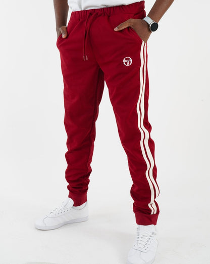 Sergio Tacchini 2-Streifen-Trainingshose Merlot/Buttercreme