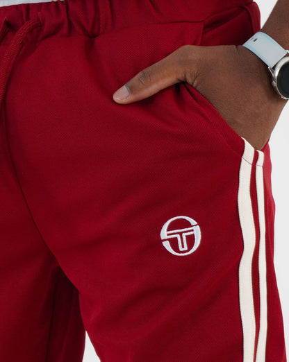Sergio Tacchini 2-Streifen-Trainingshose Merlot/Buttercreme