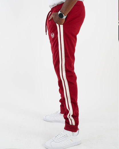 Sergio Tacchini 2-Streifen-Trainingshose Merlot/Buttercreme