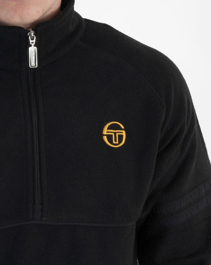 Sergio Tacchini Orion Polarfleece mit 1/4-Reißverschluss, Schwarz