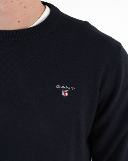 Gant – Klassischer Pullover mit Rundhalsausschnitt, Marineblau