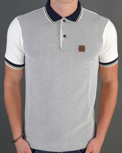 Trojan Diamond Panel Poloshirt Ecru