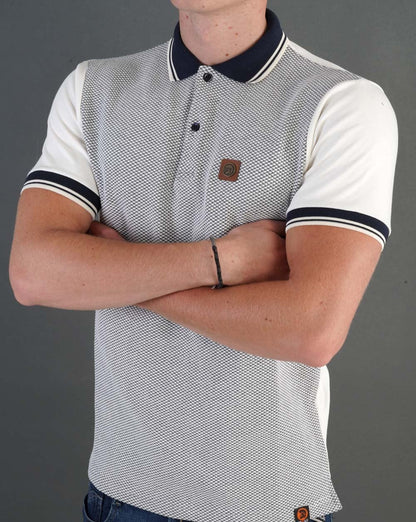 Trojan Diamond Panel Poloshirt Ecru