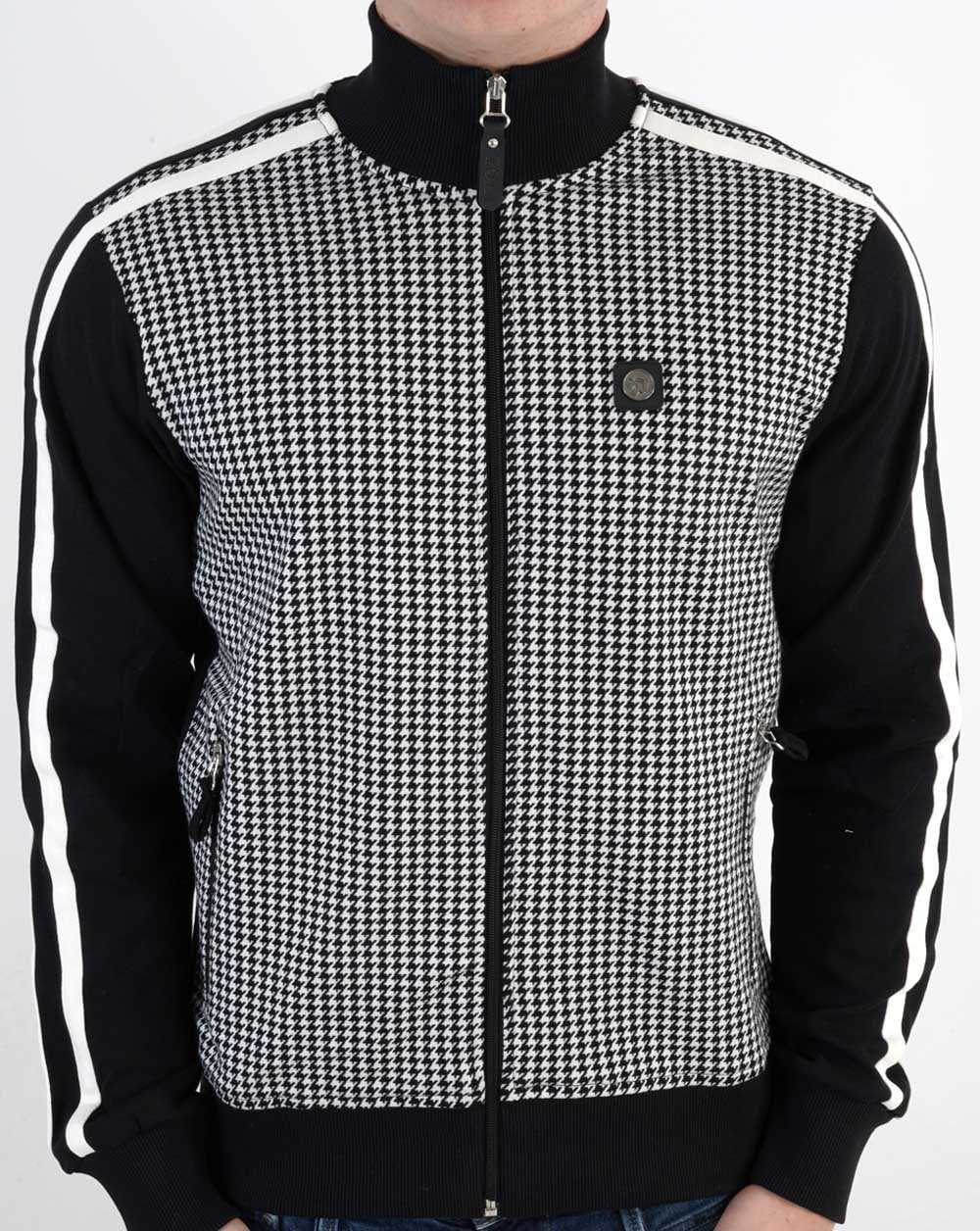 Trojan Mono Check Trainingsjacke mit Hahnentrittmuster