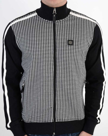 Trojan Mono Check Trainingsjacke mit Hahnentrittmuster