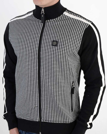 Trojan Mono Check Trainingsjacke mit Hahnentrittmuster