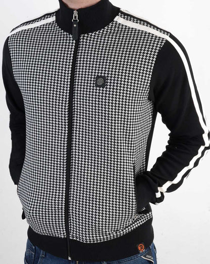 Trojan Mono Check Trainingsjacke mit Hahnentrittmuster