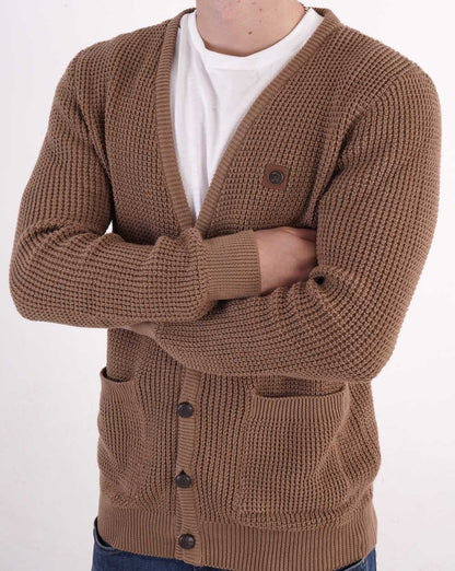 Trojan Waffel-Cardigan Kamel