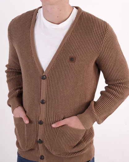 Trojan Waffel-Cardigan Kamel
